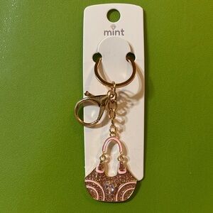 Pink and Gold Handbag Keychain/Bag Charm